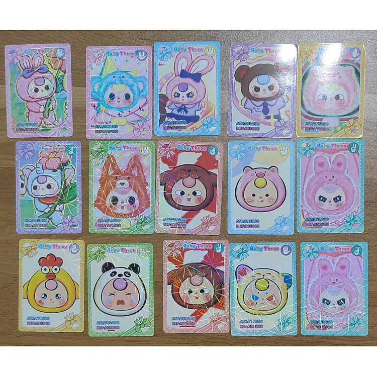 Bộ Thẻ Sưu Tập Baby Three (10 gói, mỗi gói 8 thẻ)