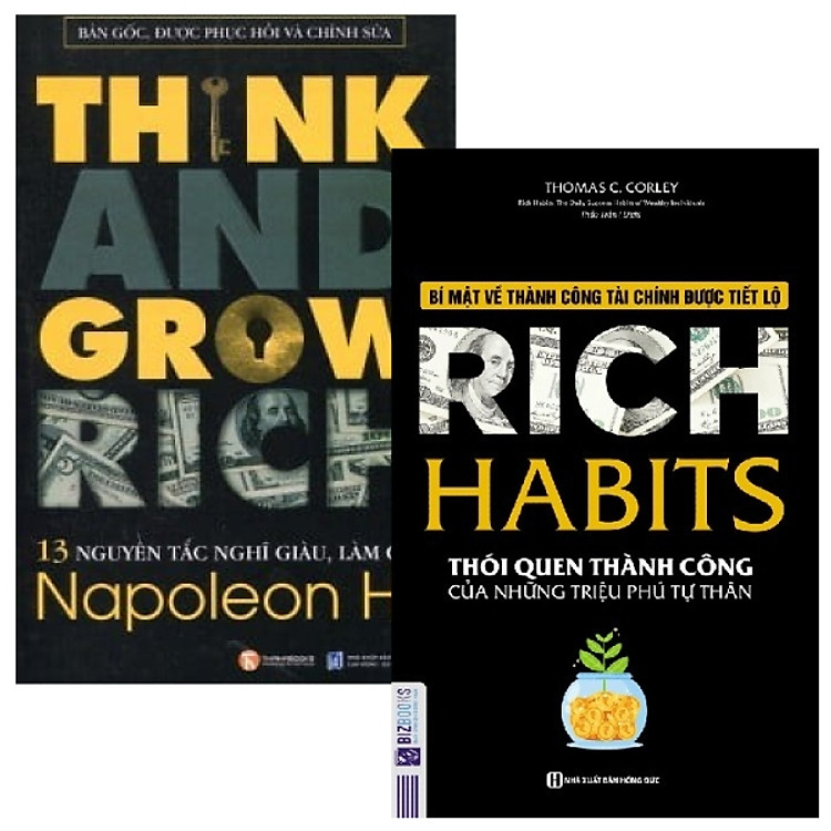 Combo sách 13 Nguyên Tắc Nghĩ Giàu Làm Giàu - Think And Grow Rich + Rich Habit - Thói Quen Thành Công Của Những Triệu Phú Tự Thân (Bộ 2 Cuốn)