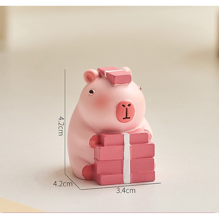 Mô Hình Capybara Màu Hồng (Bộ 8)
