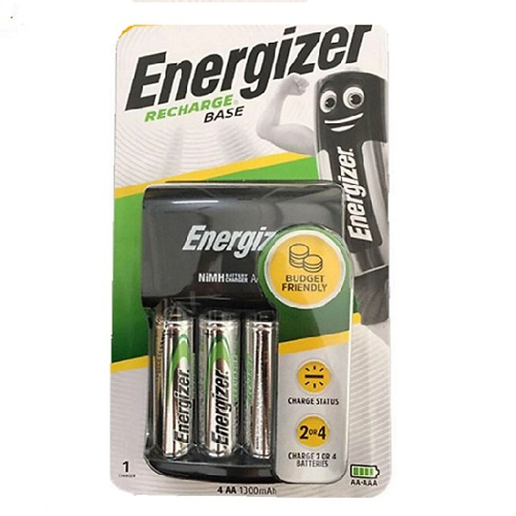 Máy sạc Pin ENERGIZER CHVC4 (kèm 4 viên pin sạc AA 1300 mAh) (Bao bì mới)