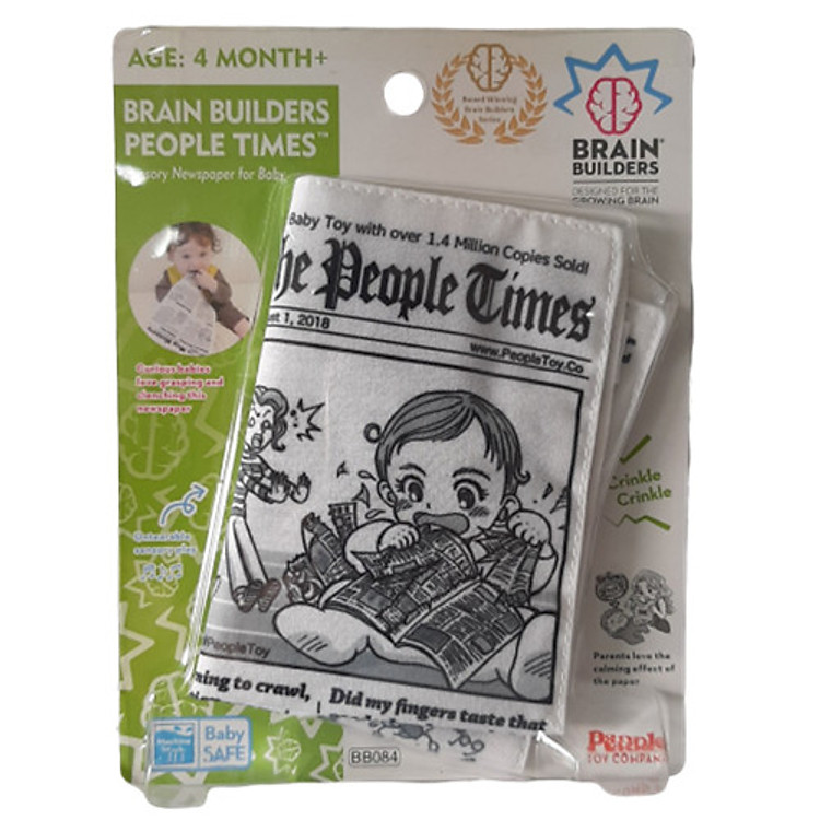 Đồ chơi trẻ sơ sinh 4 tháng tuổi - Phát triển xúc giác Baby Newspaper - Brain Builder TB073