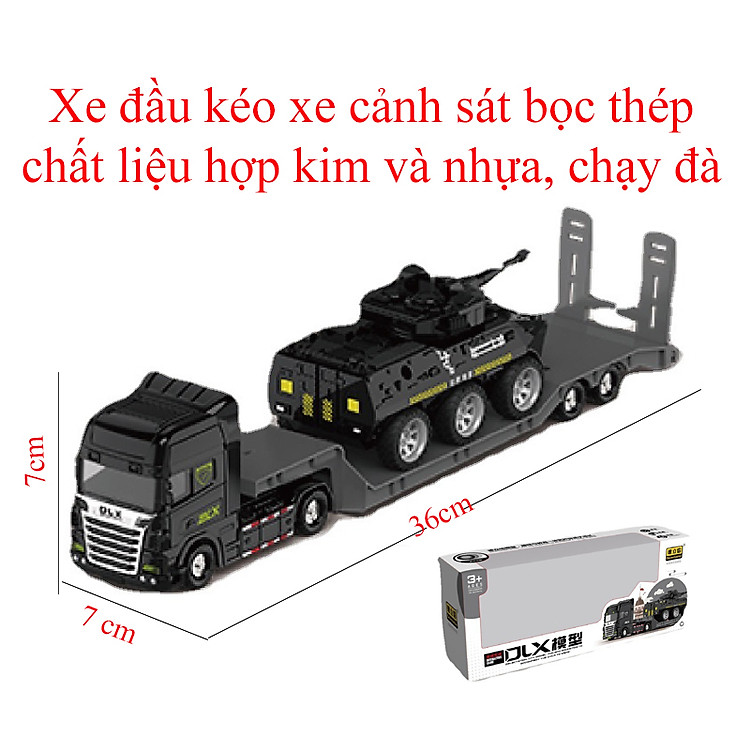 Đồ chơi KAVY mô hình xe đầu kéo xe cảnh sát bọc thép cho bé chất liệu nhựa và hợp kim an toàn, đẹp, sắc sảo