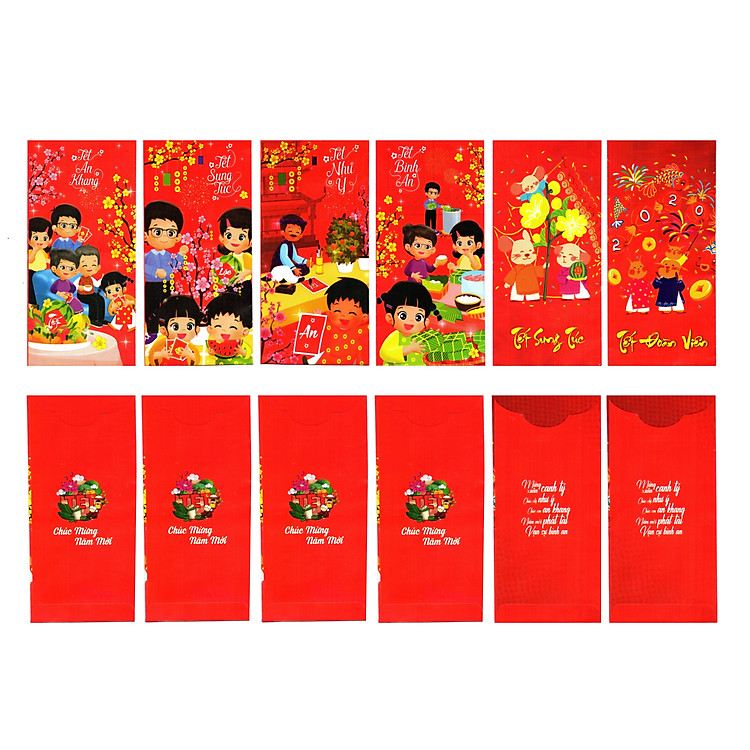 Xấp Bao Lì Xì Chúc Mừng Năm Mới (6 mẫu)