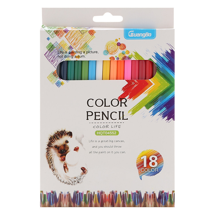 Chì 18 Màu Dài Hộp Giấy Guangbo