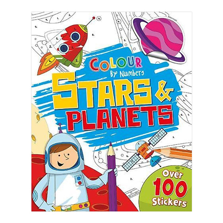 Sách Colour By Numbers : Stars and Planets