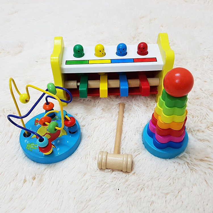 Combo 201 bộ đồ chơi cho trẻ trên 2 - 5 tuổi đồ chơi gỗ