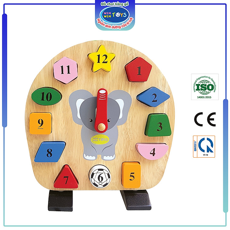 Mua tại Tiki: Đồ chơi gỗ Đồng hồ voi con Winwintoys Chính hãng Giá tốt