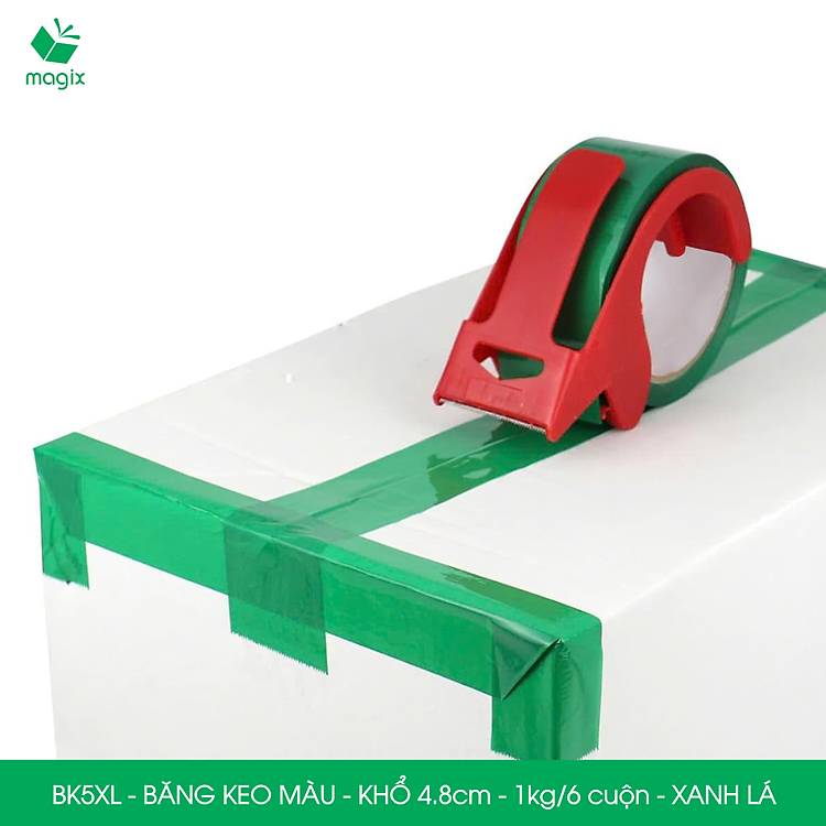 Băng Keo BK5XL (4.8cm, 3 cuộn) - Xanh lá - Ảnh 4