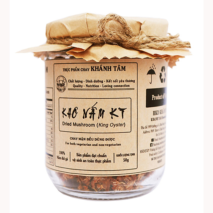 Lọ Khô Nấm KT - Khô Nấm Đùi Gà (Ẩm thực chay Khánh Tâm)