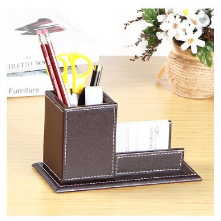 Cốc cắm bút đựng card bằng da cao cấp
