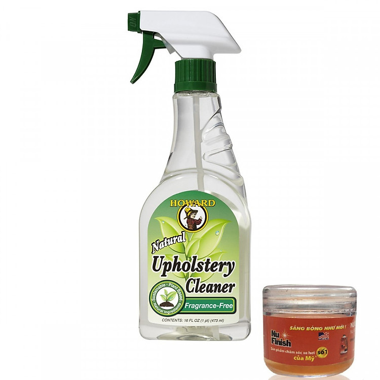 Nước tẩy rửa ghế sofa nội thất bằng vải nỉ Howard Upholstery Cleaner UC0012 473ml + Tặng nước rửa xe Nu Finish Car Wash 30ml