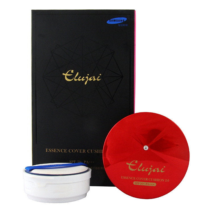 Phấn Nước Dưỡng Da, Kiềm Dầu, Che Khuyết Điểm Elujai Essence Cover Cushion 2.0 #21 SPF 50+ PA+++ (15g) Tặng Kèm 1 Lõi (15g)