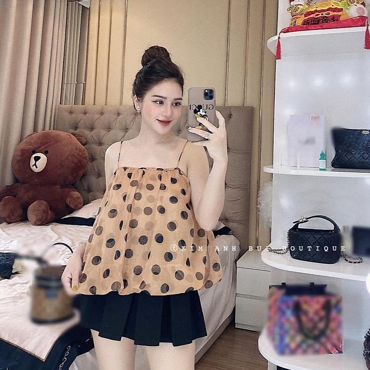 Áo Chấm Bi 2 Dây