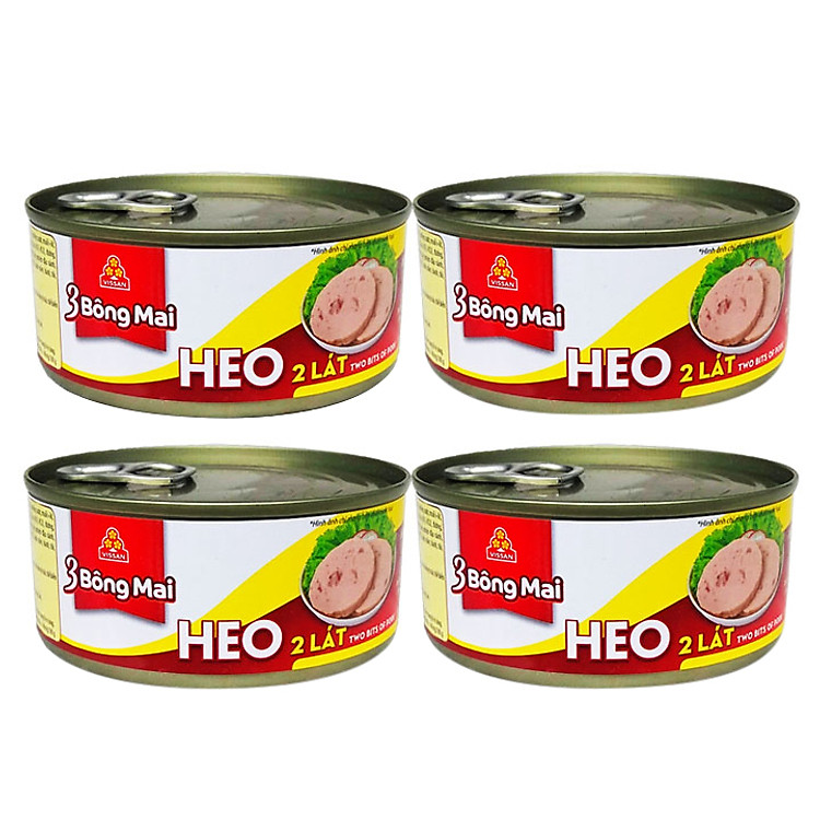 Combo 4 hộp Heo 2 Lát 3 Bông Mai Vissan (150g)