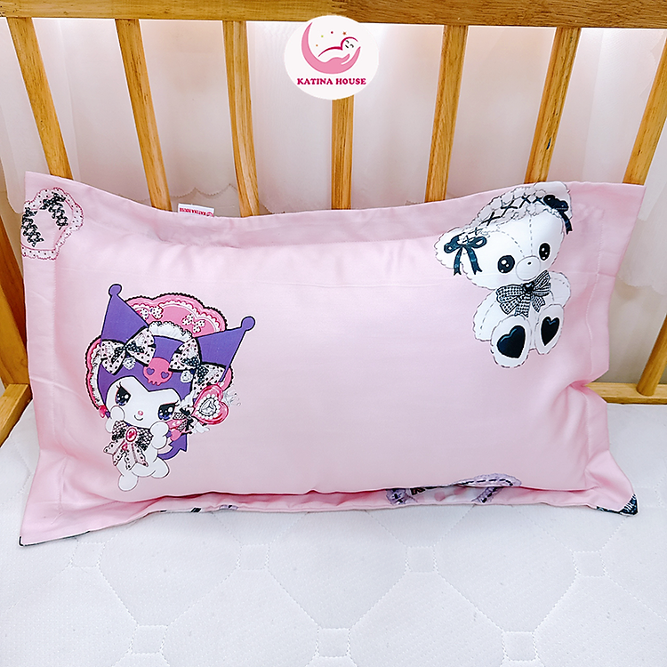 Gối nằm cho trẻ em Katina House, KT 30x50cm, vải Tencel 60s ruột gòn lông vũ, mềm mượt mát lạnh