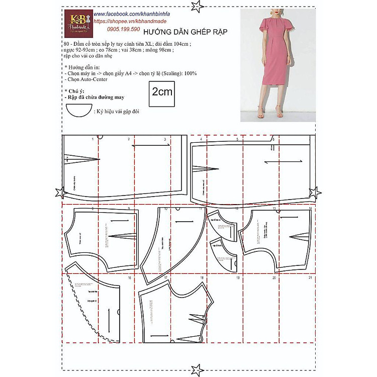 Rập giấy đầm nữ mã 80 (A0) - Ảnh 2