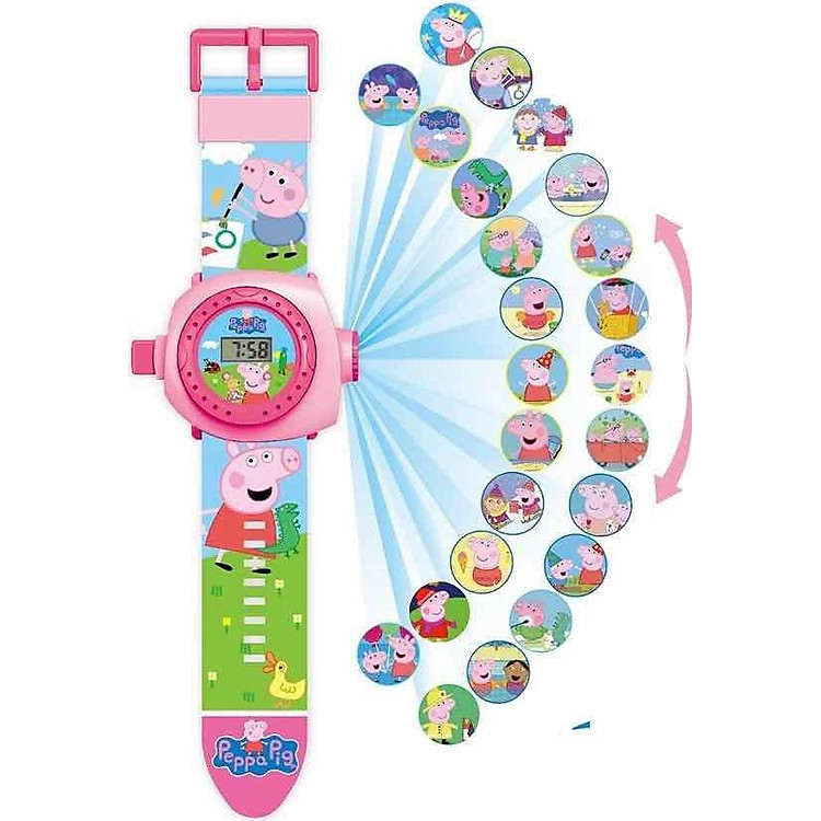 Đồng hồ chiếu 20 hình heo màu hồng