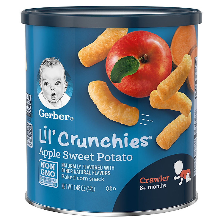 Bánh Ăn Dặm GERBER LIL'CRUNCHIES Vị Táo Khoai Lang (Hộp 42g)