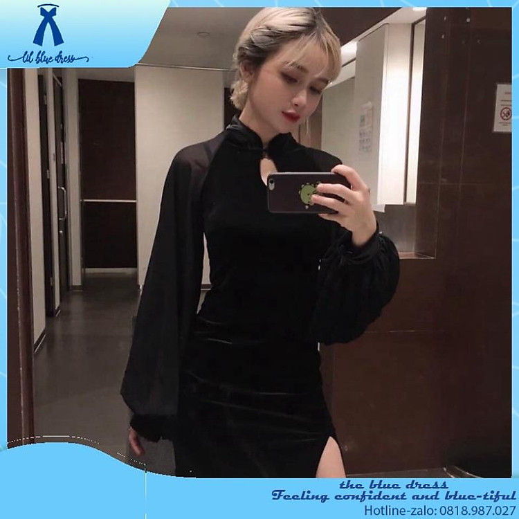 QUẢNG CHÂU CAO CẤP Đầm Dự Tiệc Body Sườn Xám Tay Phồng lady bigsize công chúa tiệc cưới giá rẻ đẹp size