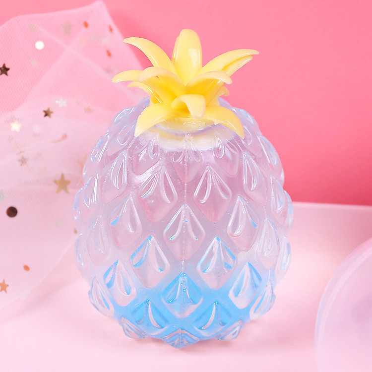 Đồ Chơi Mềm Dẻo Giảm Stress Hình Quả Dứa Trong Suốt Dễ Thương - Màu Xanh Lam