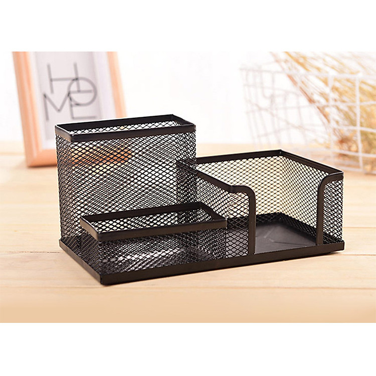 Hộp đựng bút để bàn NASI NS15 nhiều ngăn bằng thép sơn tĩnh điện - Ảnh 3