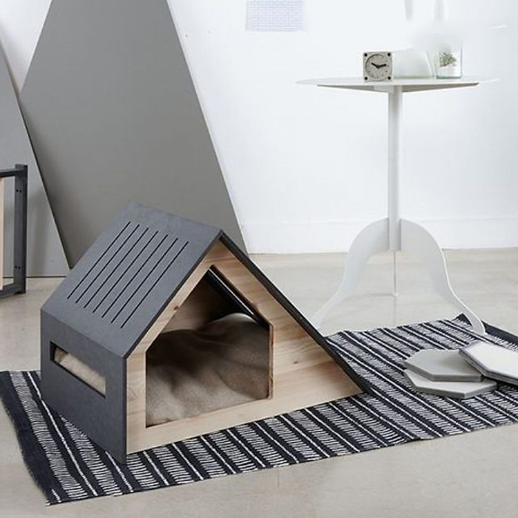 Nhà gỗ gác mái cho chó mèo DH001