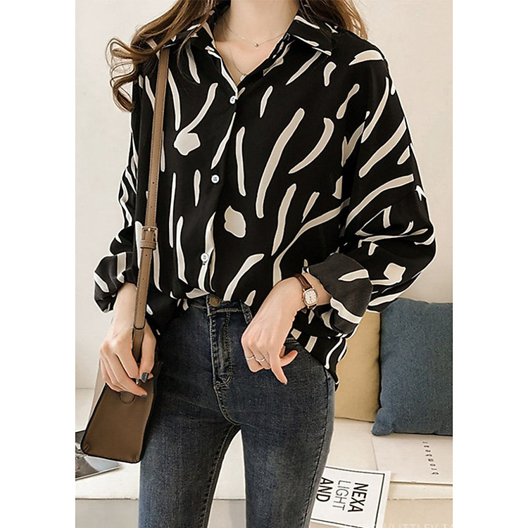 Áo sơ mi nữ big size họa tiết CBR021