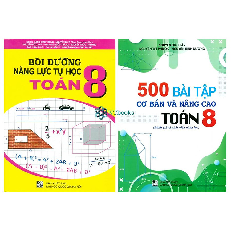 Sách Bồi Dưỡng Năng Lực Tự Học Toán Lớp 8 + 500 Bài Toán Cơ Bản Và Nâng Cao Lớp 8