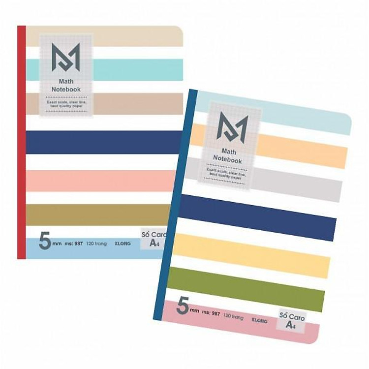 Sổ may Caro A4 Math Notebook Klong (120 trang)