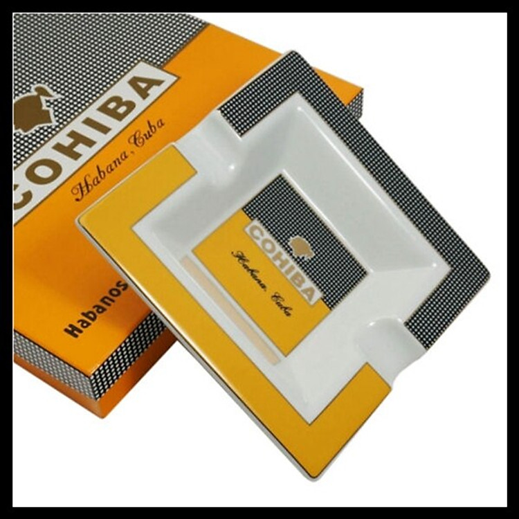 Gạt tàn xì gà 2 điếu hình vuông, COHIBA, GA 014