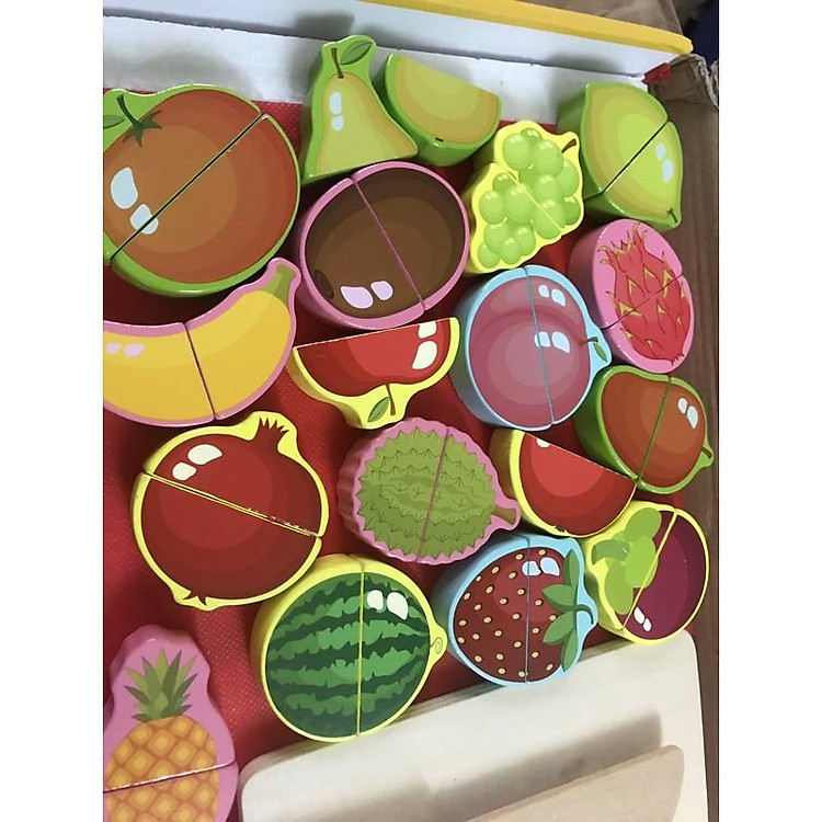 BỘ CẮT HOA QUẢ GỖ CHO BÉ Chính hãng Ưu đãi - Hình ảnh 3