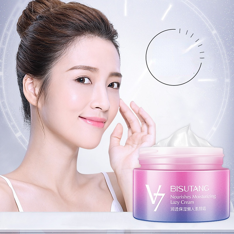 Kem dưỡng ẩm dành cho da mặt lười biếng Bisutang V7, kem dưỡng ẩm, làm mới và không nhờn dính cho phụ nữ