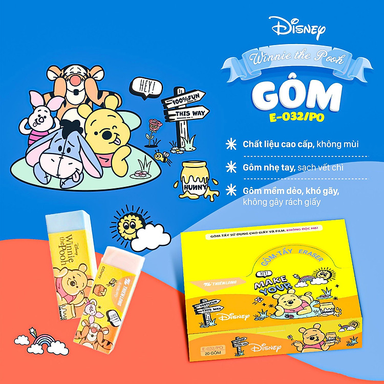 Gôm Tẩy Thiên Long E-032/PO – Disney Gấu Pooh