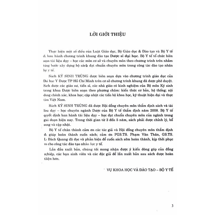 Ký sinh trùng (dùng cho đào tạo dược sĩ đại học) - Ảnh 3