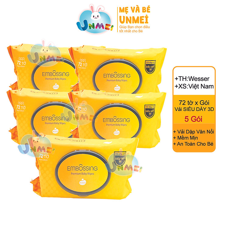 Mua Combo 5 gói khăn ướt Wesser 80 Tờ Giá rẻ
