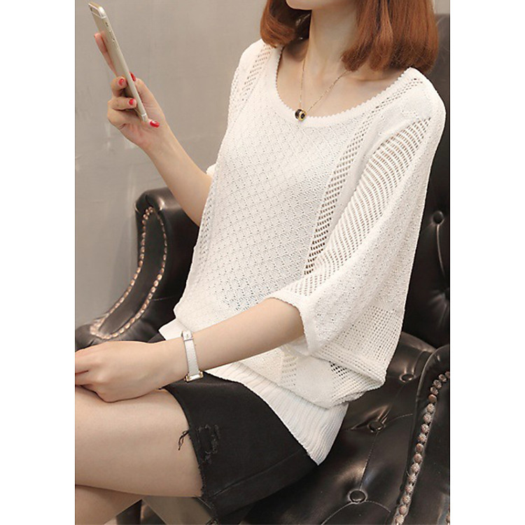 Áo len lưới cánh rơi nữ Haint Boutique Al32