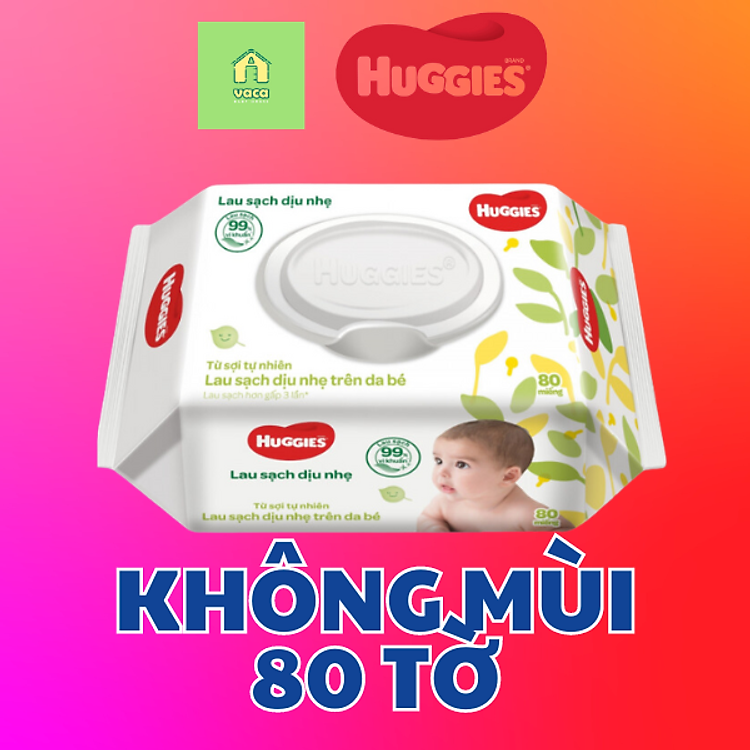 Khăn ướt Huggies không mùi 80 miếng Uy tín Giá tốt