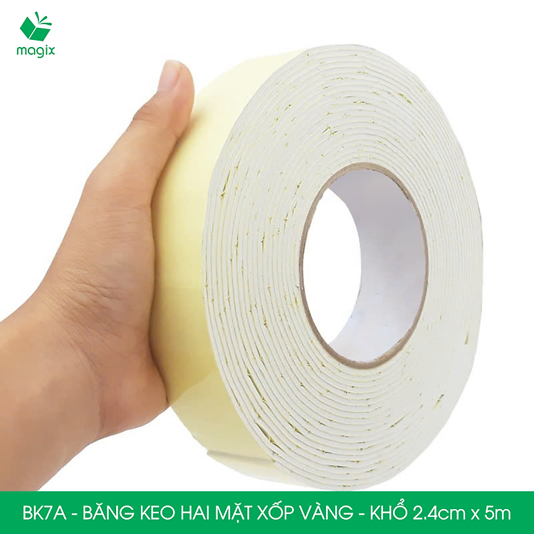 Băng Keo Xốp Hai Mặt BK7A (5 cuộn, khổ 2.4cm x 5m) - Ảnh 5