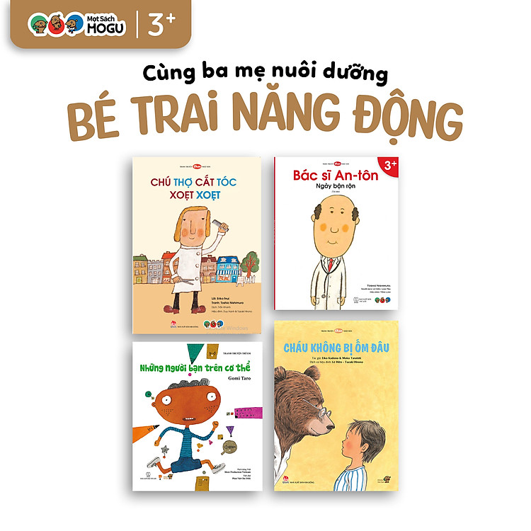 Truyện Ehon bé 3-4-5 tuổi - Bộ 4 cuốn Bé Trai Năng Động