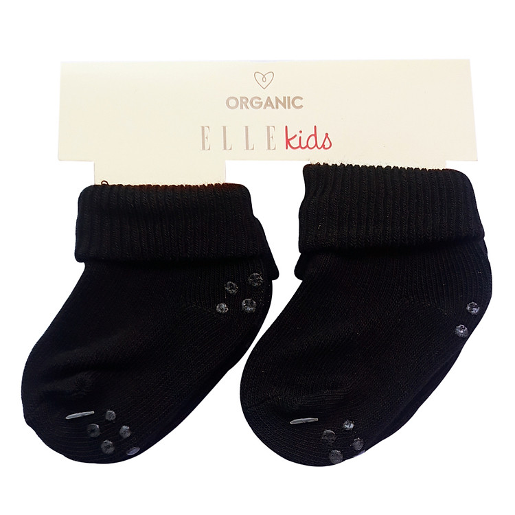 Lốc 2 đôi vớ trẻ em ELLE EK43 - Cotton Organic - Cổ gập - 0-6 tháng - Hàng chính hãng