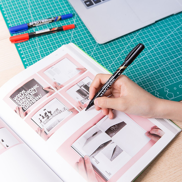 Bút Lông Dầu Dạ Kính Hai Đầu Deli (Nhiều màu) - Ảnh 6