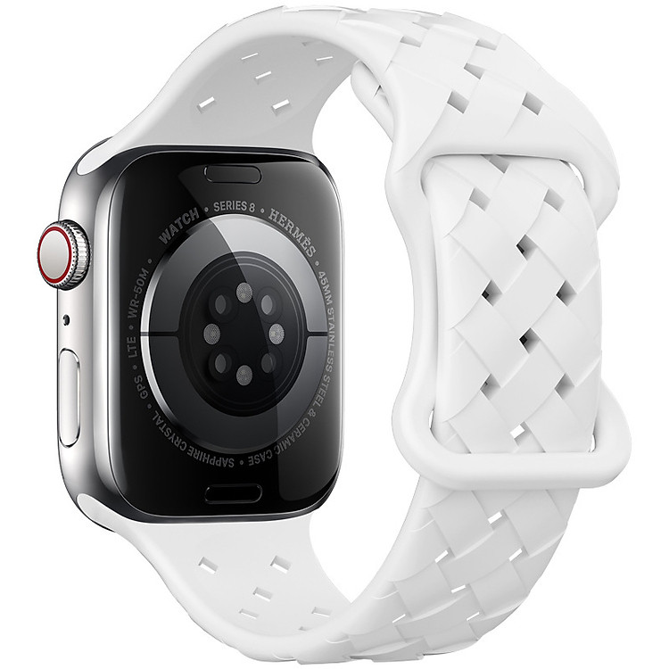 Dây Silicone Style Đan Tre cho Apple Watch Size 38mm/40mm/41mm và 42mm/44mm/45mm/49mm - Hàng Chính Hãng