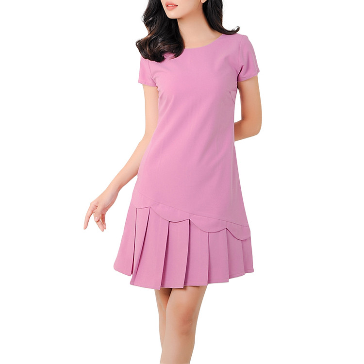 Đầm Suông Xếp Li Eden D274T - Tím