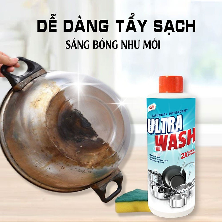Chai Xịt Tẩy Rửa Đa Năng ULTRA WASH - SIÊU TẨY XOONG NỒI NHÀ BẾP CHUYÊN DỤNG - ĐÁNH BAY VẾT CẶN - VẾT Ố - RỈ SÉT - DẦU MỠ KÉT DÍNH