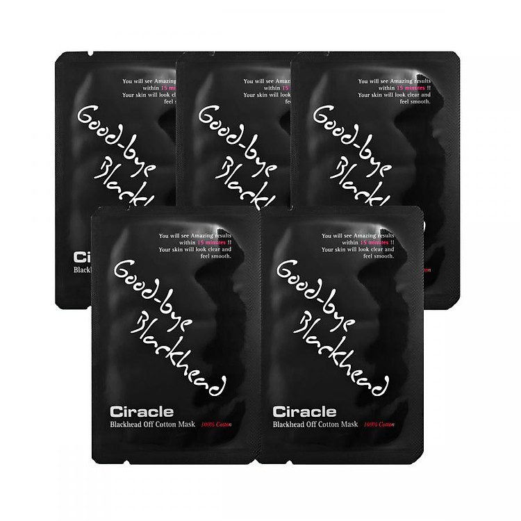 Bộ 5 Mặt nạ đẩy mụn đầu đen Ciracle Blackhead Off Cotton Mask (Ciracle Goodbye Blackhead) 5ml x5