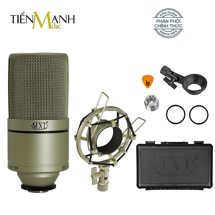 MXL 990 Mic Condenser Thu Âm Phòng Studio, Micro Vocal Biểu Diễn Chuyên Nghiệp Microphone Recording Kit Cardioid MXL990 Hàng Chính Hãng