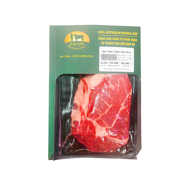 Thịt Đầu Thăn bò Úc Pacow (Gói 250gr) - Ribeye Beef chuẩn ESCAS