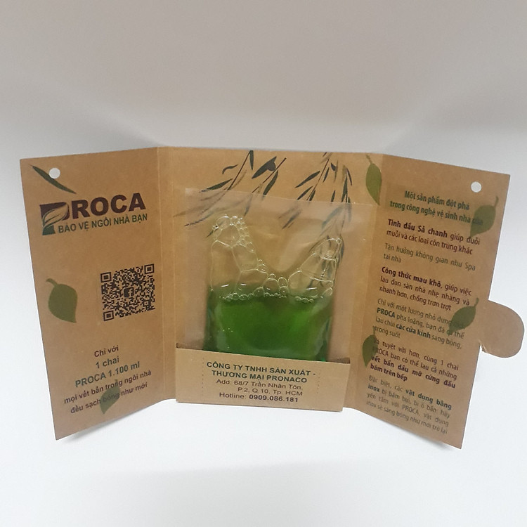 Dung dịch đa năng PROCA tinh dầu sả thiên nhiên (túi mini 60ml)