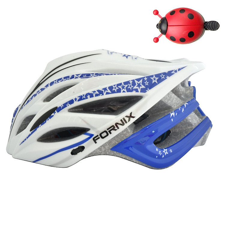 Combo Mũ Bảo Hiểm Xe Đạp Trẻ Em Fornix A02NX1S + Chuông Xe Đạp Con Bọ - Hàng Chính Hãng