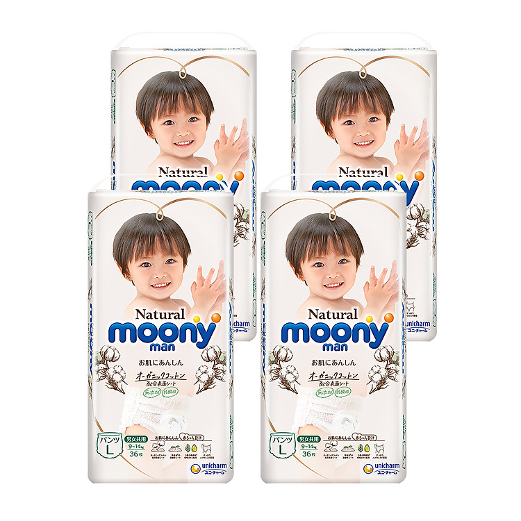 Bỉm quần Moony Natural L36 Combo 4 Giá tốt - Hình ảnh 3